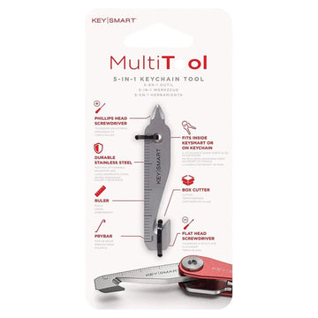 KeySmart Multi-Tool 5-in-1 Keychain Tool Stainless Steel